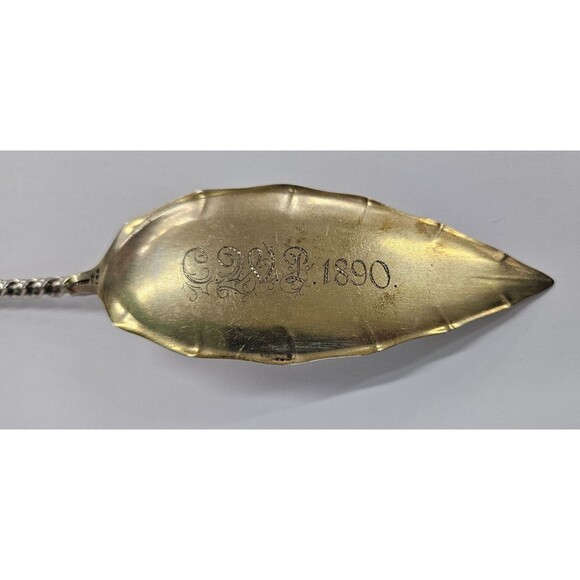 Towle Sterling Silver Twist #128 Jelly Cake Server - Monogrammed- Dated 1890 - Picture 4 of 6